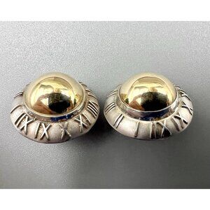 Vintage PBD Peter BRAMS 14K Gold & Sterling Roman Post Number Earrings